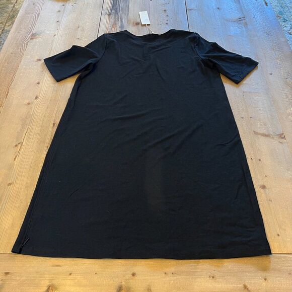Eileen Fisher Black Crepe Round Neck Stretch Dress Size Large NWT - Picture 6 of 13